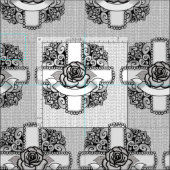 Rose Blume Filigree Christlich Cross Stoff (Kachel)