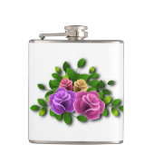 Rose Blume Flachmann (Vorderseite)