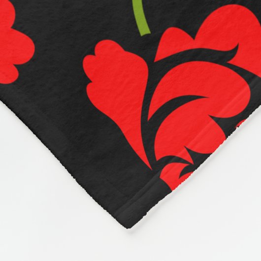 Rose Blume Fleecedecke (Ecke)