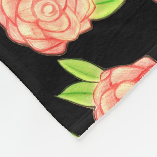 Rose Blume Fleecedecke (Ecke)