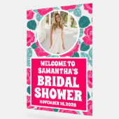 Rose Blume Foto Brautparty Willkommen Acrylschild (Winkel)