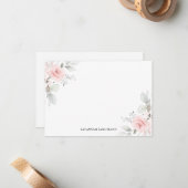 Rose Blume für Aquarellfarben Persönliche | Blank Mitteilungskarte (Vorderseite/Rückseite Beispiel)