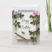 Rose Blume Geburtskarte Dankeskarte (Vorderseite)