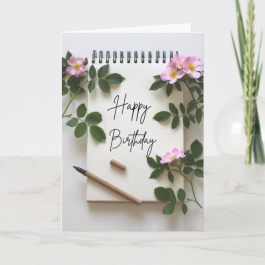 Rose Blume Geburtskarte Dankeskarte (Vorderseite)