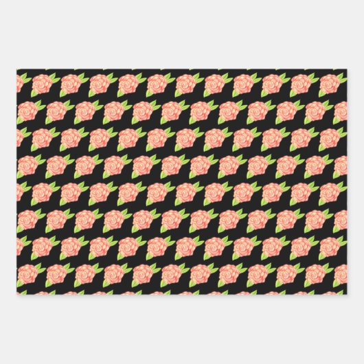 Rose Blume Geschenkpapier Set (Vorderseite)