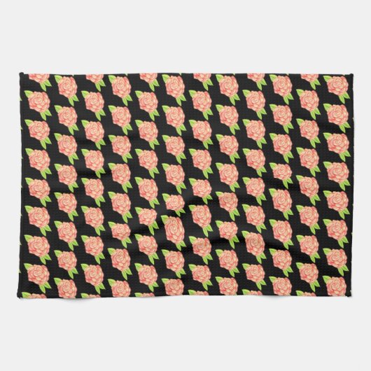 Rose Blume Geschirrtuch (Horizontal)