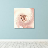Rose Blume Gold Blush Kupfer Metallic Seide Luxus Leinwanddruck (Insitu (Holzboden))