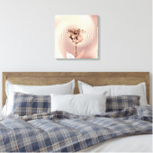 Rose Blume Gold Blush Kupfer Metallic Seide Luxus Leinwanddruck (Insitu (Schlafzimmer))