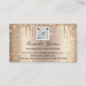 Rose Blume Gold Confetti Tropfen QR CODE Logo Visitenkarte (Rückseite)