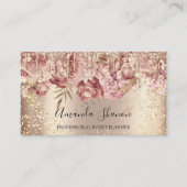 Rose Blume Gold Confetti Tropfen QR CODE Logo Visitenkarte (Vorderseite)