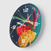 Rose Blume Große Wanduhr (Winkel)