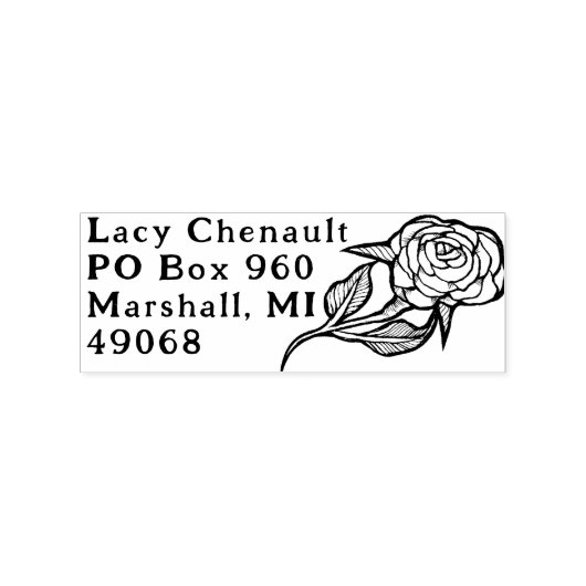 Rose Blume Gummistempel (Prägung)