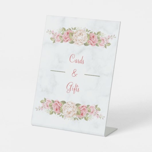 Rose Blume Hochzeitskarten und Geschenke Sockelschild (Vorderseite)
