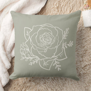 Rose Blume Individuelle Hintergrundfarben Moderne Kissen