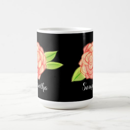 Rose Blume Kaffeetasse (Mittel)