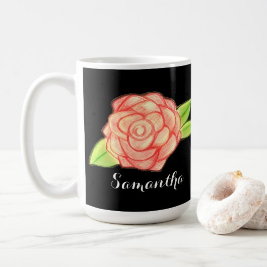 Rose Blume Kaffeetasse (Mit Donut)