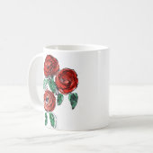 Rose Blume Kaffeetasse (Vorderseite Links)