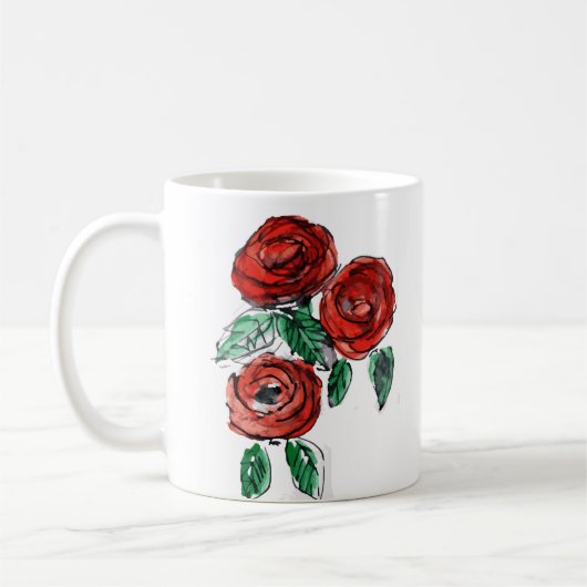 Rose Blume Kaffeetasse (Links)