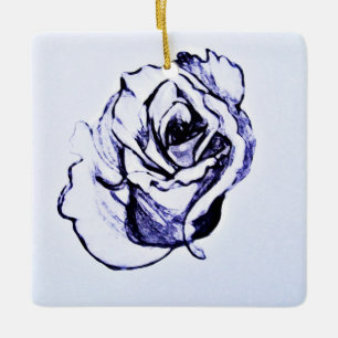 Rose Blume Keramikornament