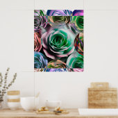 ROSE BLUME KÜNSTLERISCHER STIL POSTER (Küche)