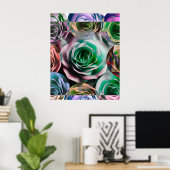 ROSE BLUME KÜNSTLERISCHER STIL POSTER (Heimbüro)