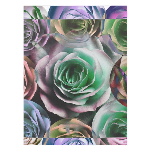 ROSE BLUME KÜNSTLERISCHER STIL TISCHDECKE (Vorderseite)
