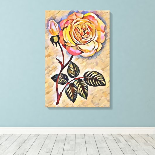 Rose Blume Leinwanddruck (Insitu (Holzboden))