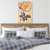 Rose Blume Leinwanddruck (Insitu (Schlafzimmer))