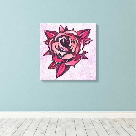 Rose Blume Leinwanddruck (Insitu (Holzboden))