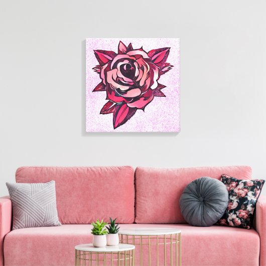 Rose Blume Leinwanddruck (Insitu (Wohnzimmer))