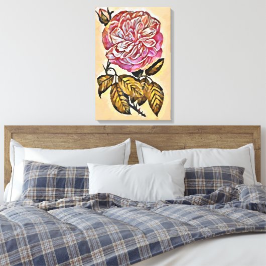 Rose Blume Leinwanddruck (Insitu (Schlafzimmer))
