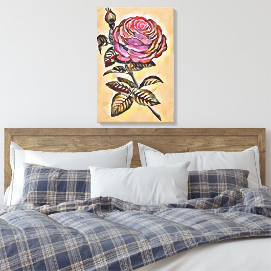 Rose Blume Leinwanddruck (Insitu (Schlafzimmer))