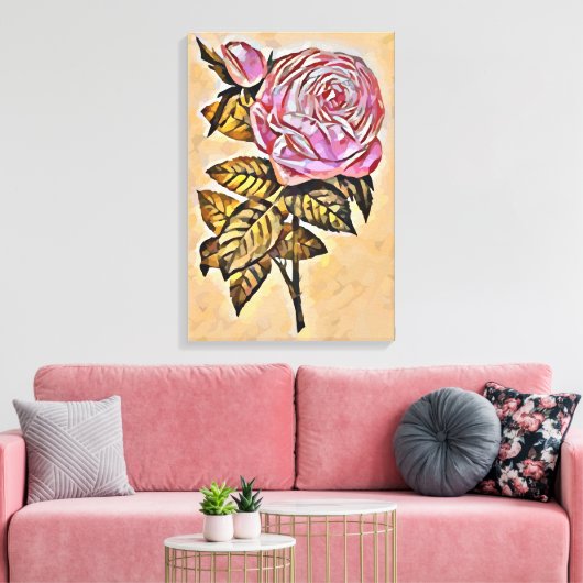 Rose Blume Leinwanddruck (Insitu (Wohnzimmer))