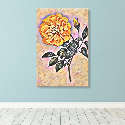 Rose Blume Leinwanddruck (Insitu (Holzboden))