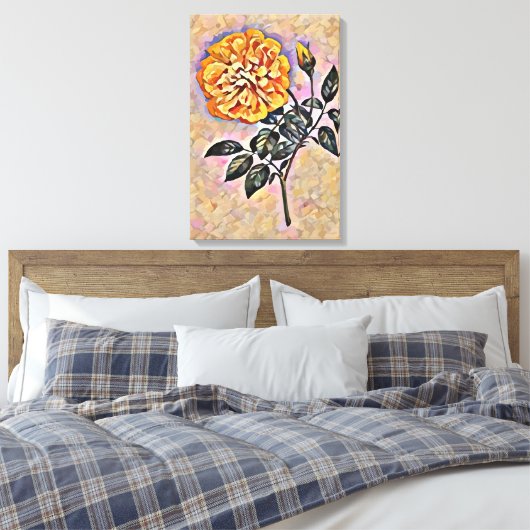 Rose Blume Leinwanddruck (Insitu (Schlafzimmer))