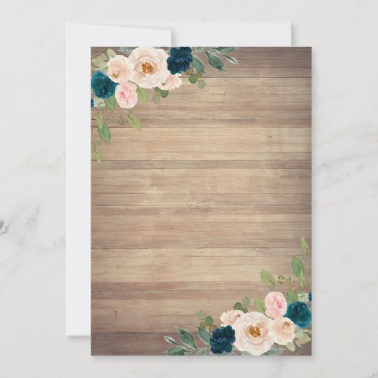 Rose Blume Lights, Holz Graduierungsparty Einladung (Rückseite)