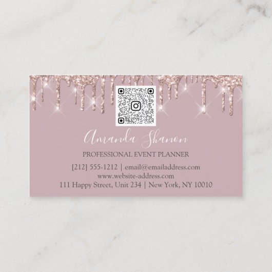 Rose Blume Logo-Event-Planner QRCODE Visitenkarte (Rückseite)