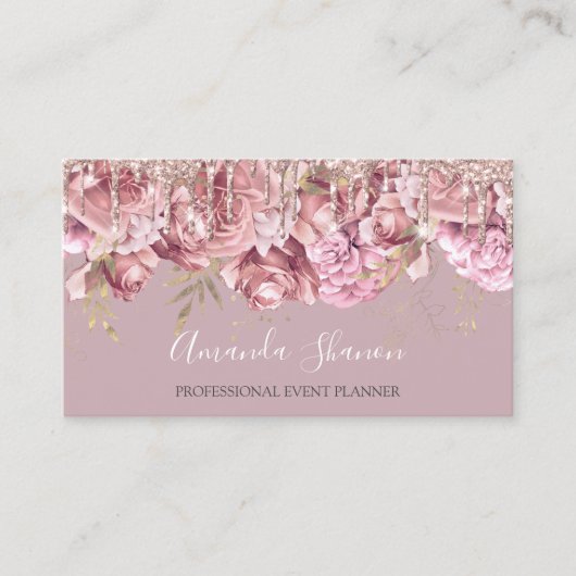 Rose Blume Logo-Event-Planner QRCODE Visitenkarte (Vorderseite)