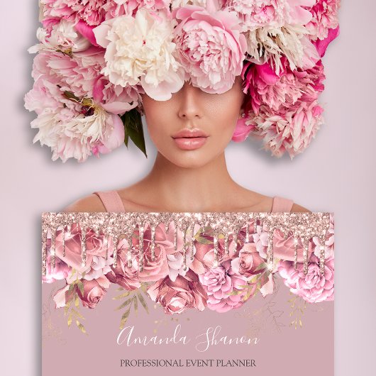 Rose Blume Logo-Event-Planner QRCODE Visitenkarte