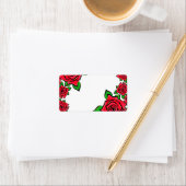 Rose Blume Malen von Rote Rosen an der Grenze Kuns Adressaufkleber (Insitu)