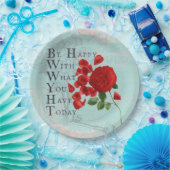 Rose Blume mit klugem Sprichwort - Weisheit Pappteller (Party)