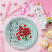 Rose Blume mit klugem Sprichwort - Weisheit Pappteller (Party)