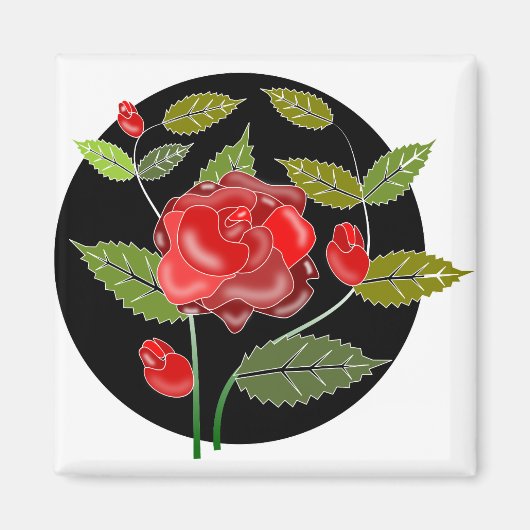 Rose Blume Natur Romance Thorns Magnet (Vorne)