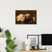 Rose Blume noch immer Lebensgemälde Poster (Heimbüro)