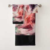 Rose Blume Ölmalerei abstrakter Blumendruck b Badhandtuch Set (Insitu)