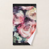 Rose Blume Ölmalerei abstrakter Blumendruck b Badhandtuch Set (Handtuch)