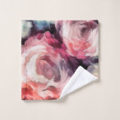 Rose Blume Ölmalerei abstrakter Blumendruck b Badhandtuch Set (Waschlappen)