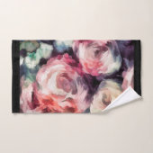 Rose Blume Ölmalerei abstrakter Blumendruck b Badhandtuch Set (Handtuch)