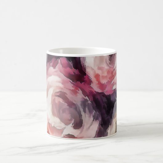 Rose Blume Ölmalerei abstrakter Blumendruck b Kaffeetasse (Mittel)