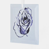 Rose Blume Ornament Aus Glas (Vorderseite links)
